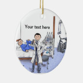 Fysiotherapeut, Mannelijk - Zwart Haar Keramisch Ornament (Rechts)