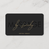 Fysiotherapeut Massage Therapeut Zwart Modern Visitekaartje (Voorkant)