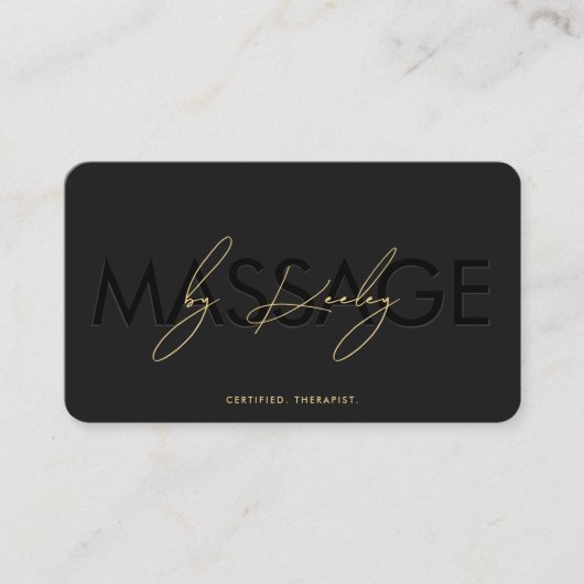 Fysiotherapeut Massage Therapeut Zwart Modern Visitekaartje (Voorkant)