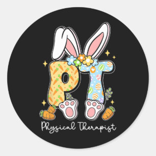 Fysiotherapeut PT Fysiotherapie Konijnenpasta Ronde Sticker