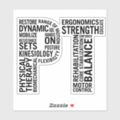 Fysiotherapeut PT Fysiotherapie Sticker (Vel)