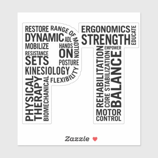 Fysiotherapeut PT Fysiotherapie Sticker (Vel)