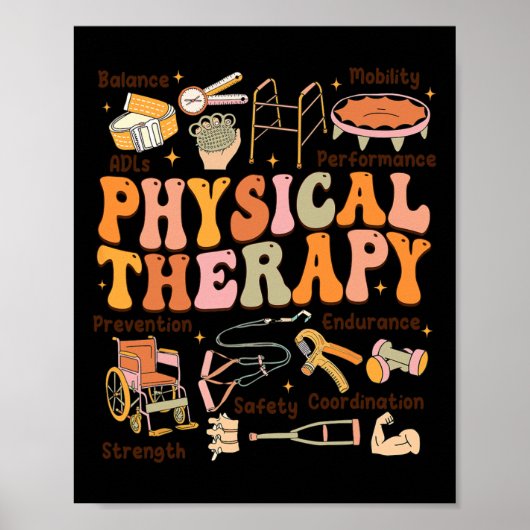 Fysiotherapeut PT PTA Herfst Thanksgiving Fysiek Poster (Voorkant)