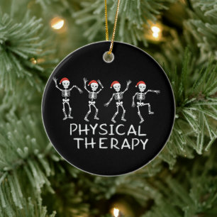 Fysiotherapeut Skelet Kerstmis DPT Student Keramisch Ornament