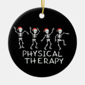 Fysiotherapeut Skelet Kerstmis DPT Student Keramisch Ornament (Voorkant)
