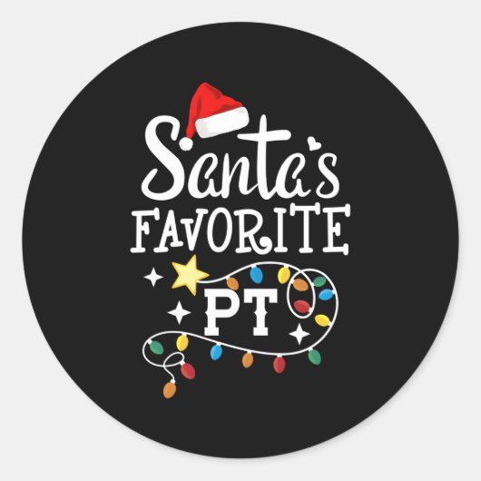 Fysiotherapeut Therapie Santa's favoriete PT Ronde Sticker (Voorkant)