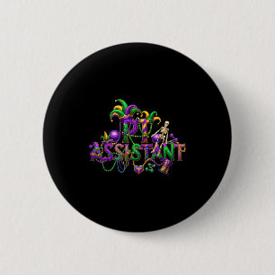 Fysiotherapie-assistent Mardi Gras fysiotherapie N Ronde Button 5,7 Cm