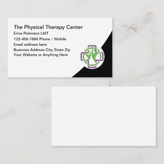 Fysiotherapie Clinic Therapist Visitekaartjes (Voorkant / Achterkant)