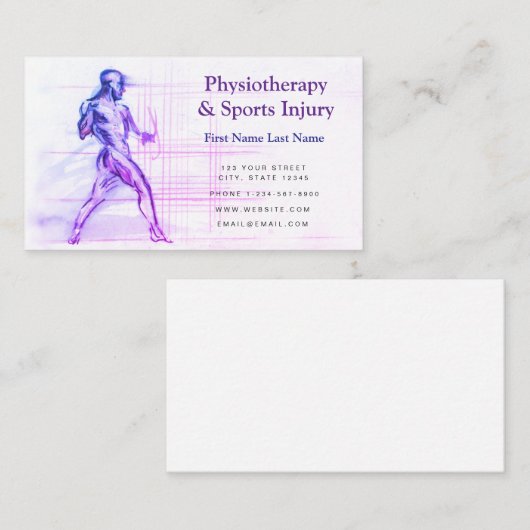 Fysiotherapie en sportletselschade Visitekaartje (Voorkant / Achterkant)