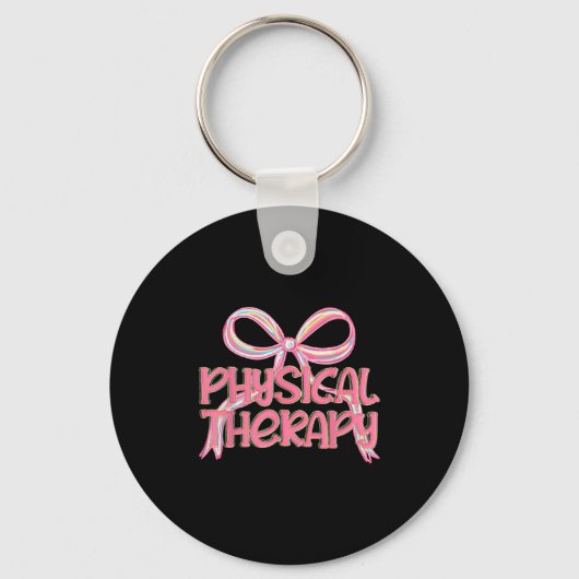 Fysiotherapie Esthetische Roze Coquette Bow Y2k P Sleutelhanger (Voorkant)