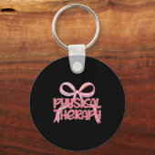 Fysiotherapie Esthetische Roze Coquette Bow Y2k P Sleutelhanger (Voorkant)