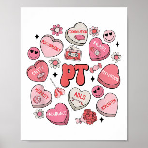 Fysiotherapie Groovy Valentijnsdag Hart Snoep Poster