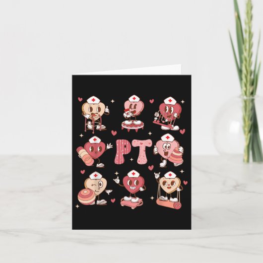 Fysiotherapie Groovy Valentijnsdag Heart PT Kaart (Voorkant)