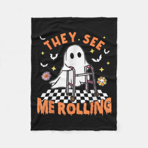 Fysiotherapie Halloween Ze zien me Rolling Spot Fleece Deken