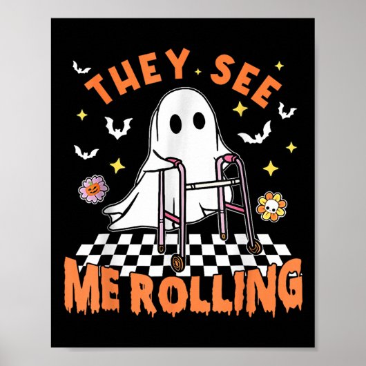 Fysiotherapie Halloween Ze zien me Rolling Spot Poster (Voorkant)