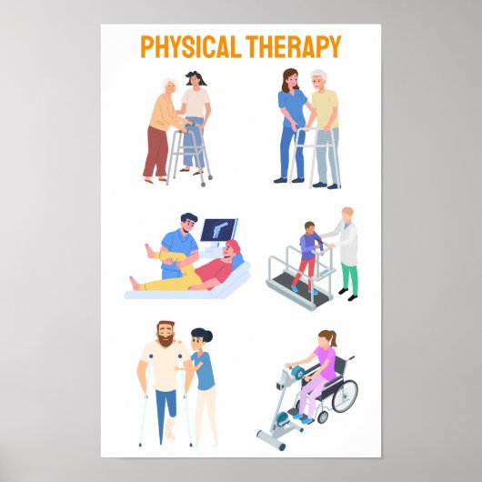 Fysiotherapie illustraties - Revalidatie Poster (Voorkant)