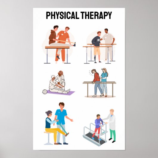 Fysiotherapie illustraties - Revalidatie Poster (Voorkant)