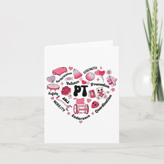 Fysiotherapie Kinderhart Valentijnsdag Kaart (Voorkant)