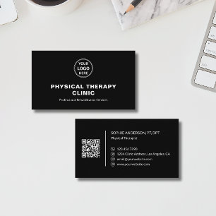 FysioTherapie Kliniek Aangepast Logo QR Zwart Visitekaartje