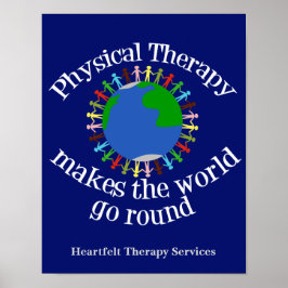 Fysiotherapie laat de wereld draaien poster