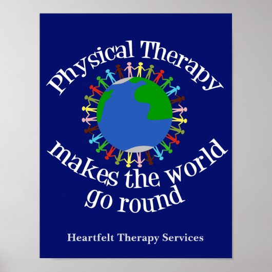 Fysiotherapie laat de wereld draaien poster (Voorkant)