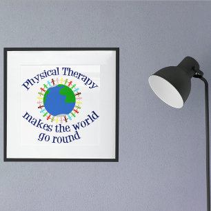 Fysiotherapie laat de wereld draaien poster