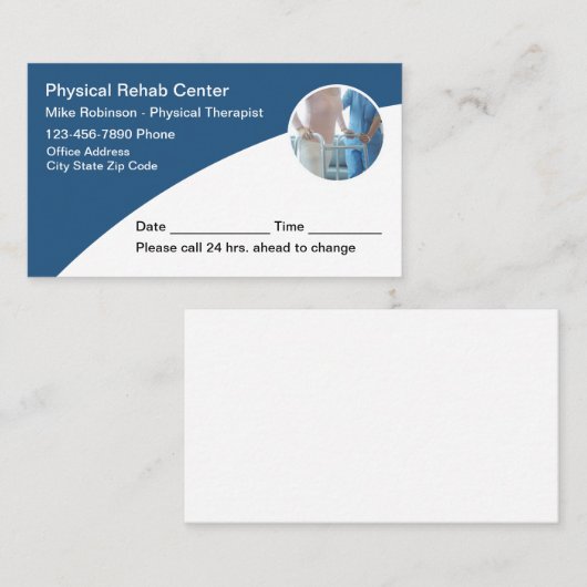 Fysiotherapie Medische Afspraakkaarten Afsprakenkaartje (Voorkant / Achterkant)