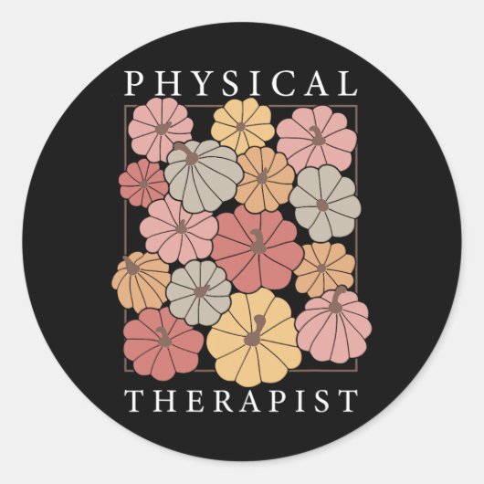 Fysiotherapie Pompoen Herfst PT Therapeut Thanksg Ronde Sticker (Voorkant)