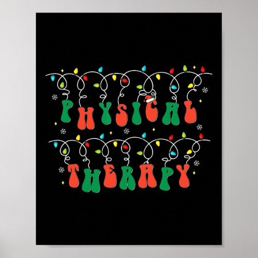 Fysiotherapie Pt Santa Hat Kerstverlichting XMA Poster (Voorkant)