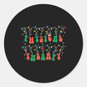 Fysiotherapie Pt Santa Hat Kerstverlichting XMA Ronde Sticker