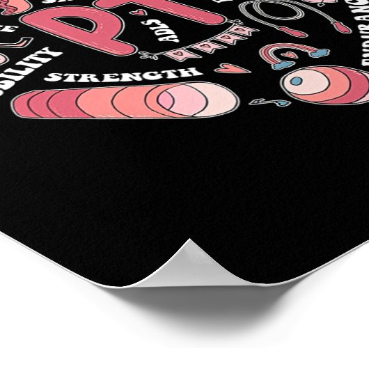 Fysiotherapie PT Valentijn hartvorm Fysiek Poster (Hoek)