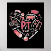 Fysiotherapie PT Valentijn hartvorm Fysiek Poster (Voorkant)