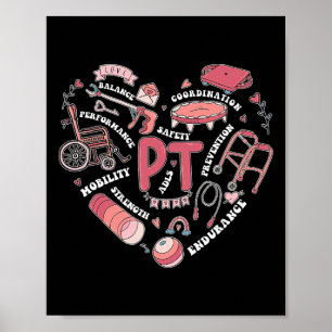 Fysiotherapie PT Valentijn hartvorm Fysiek Poster