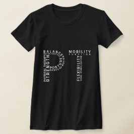 Fysiotherapie "PT" Word Art T-shirt