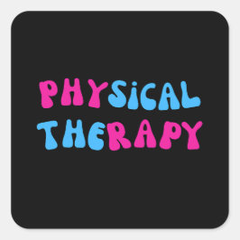 Fysiotherapie speels ontwerp vierkante sticker