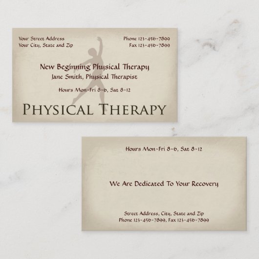 Fysiotherapie Visitekaartjes (Voorkant / Achterkant)