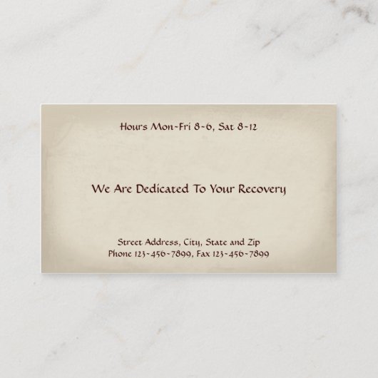 Fysiotherapie Visitekaartjes (Achterkant)