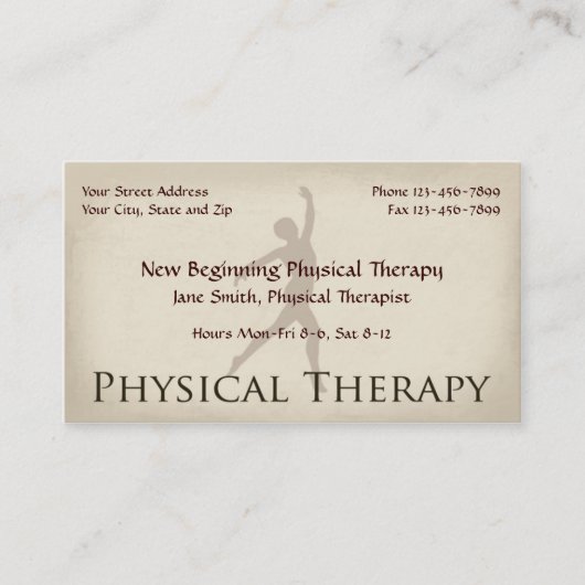 Fysiotherapie Visitekaartjes (Voorkant)