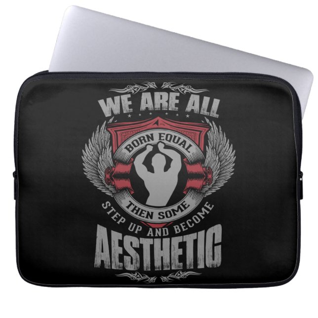 Fysique Motivatie - Esthetiek - Stap omhoog - Zyzz Laptop Sleeve (Voorkant)