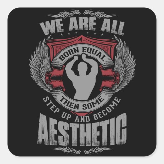 Fysique Motivatie - Esthetiek - Stap omhoog - Zyzz Vierkante Sticker (Voorkant)