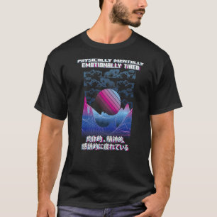 Fysisch gelaagde dampgolf esthetisch Japans E Gi T-shirt