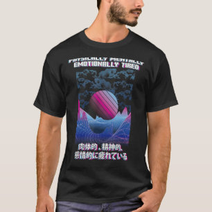 Fysisch gelaagde dampgolf esthetisch Japans E Gi T-shirt