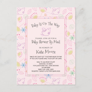 Fysische Baby shower per post vogelgriep Uitnodiging Briefkaart