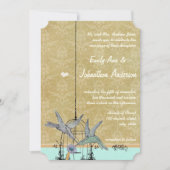 Fysische  Bird Cage Wedding Invitations Kaart (Voorkant)
