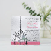Fysische  Bird Cage Wedding Invitations Kaart (Staand voorkant)