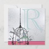 Fysische  Bird Cage Wedding Invitations Kaart (Achterkant)