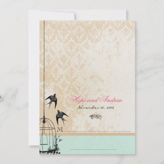 Fysische Bird Cage Wedding Invitations Kaart (Voorkant)