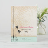 Fysische  Bird Cage Wedding Invitations Kaart (Staand voorkant)