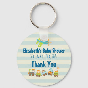 Fysische dieren Speelgoed Train Baby shower Bedank Sleutelhanger