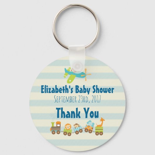 Fysische dieren Speelgoed Train Baby shower Bedank Sleutelhanger (Voorkant)